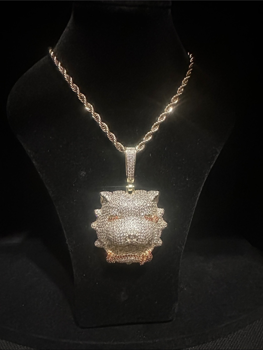 Gold-Tone Pitbull Pendant Necklace
